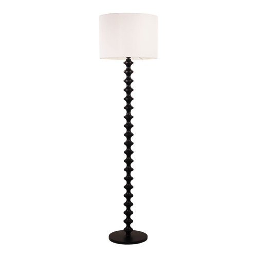 Sazona Black Wooden Transitional Floor Lamp