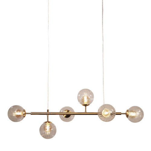 Varna 6 Light Double Glass Pendant - Satin Brass