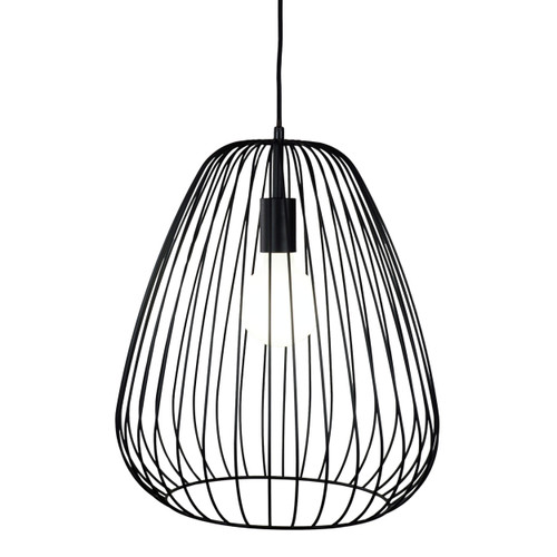Hartlepool Teardrop Open Wire Cage Pendant - Black