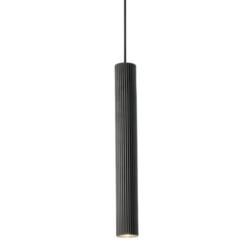 Vico Scandinavian Fluted Cylinder Pendant - Black