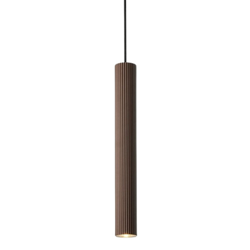 Vico Scandinavian Fluted Cylinder Pendant - Metallic Brown