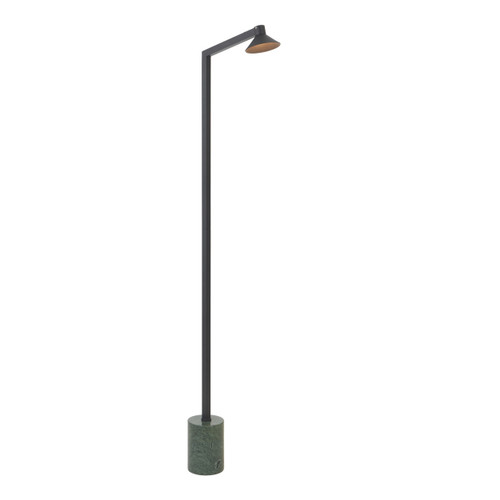 Ciennes Black Modern LED Floor Lamp - Green Marble