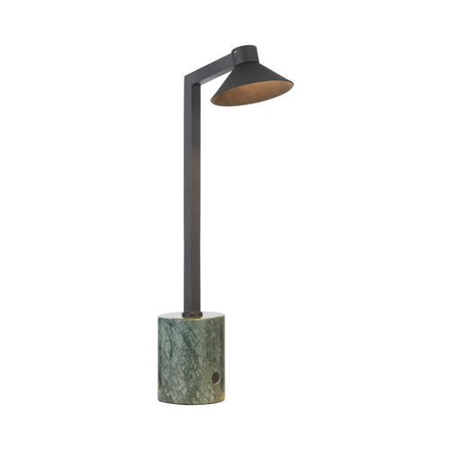 Ciennes Black Modern LED Table Lamp - Green Marble