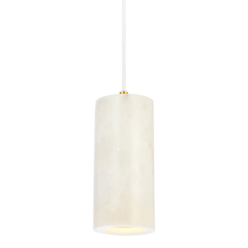 Lajen White Marble Cylinder Pendant Light