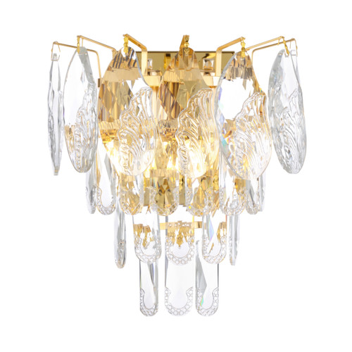 Lombardy Faceted Crystal Gold Wall Light