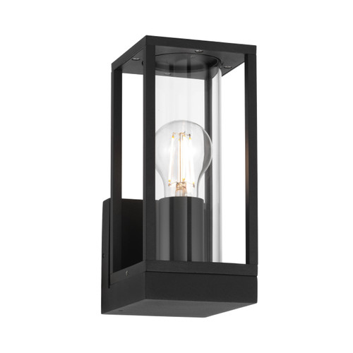Strembo IP44 Modern Lantern Wall Light - Black