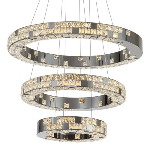 Armadale Three-Tiered Gunmetal Rings 3CCT LED Chandelier