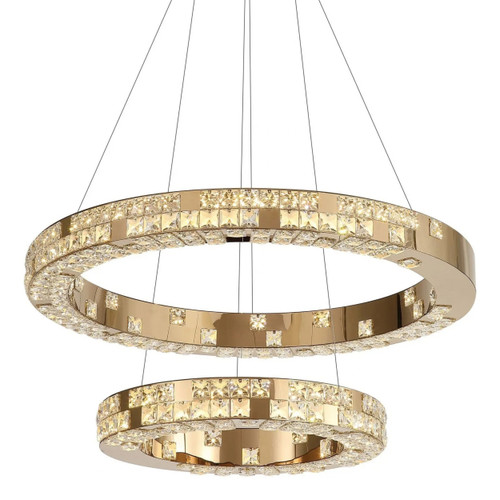 Armadale Two-Tiered Golden Rings 3CCT LED Chandelier