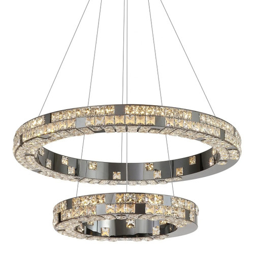 Armadale Two-Tiered Gunmetal Rings 3CCT LED Chandelier