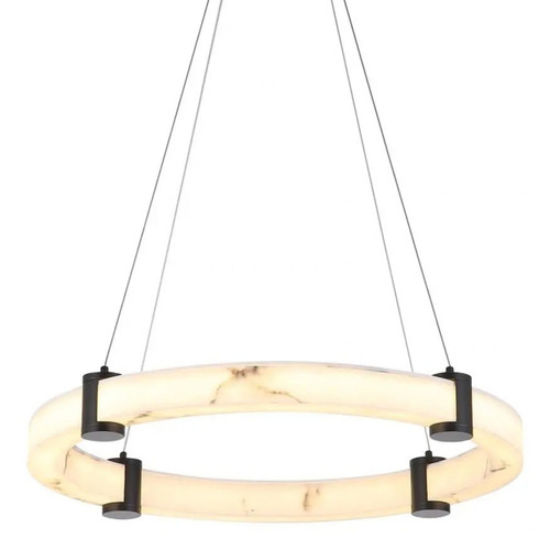 Carrara Resin Halo Dimmable 3CCT LED Pendant - Black