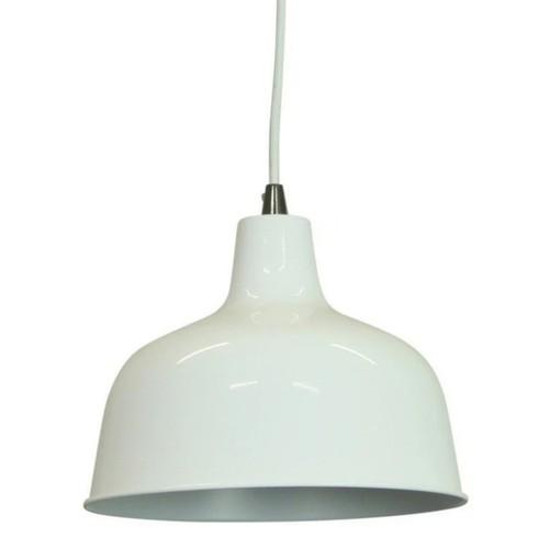 Dania Gloss White Barn Dome Metal Pendant