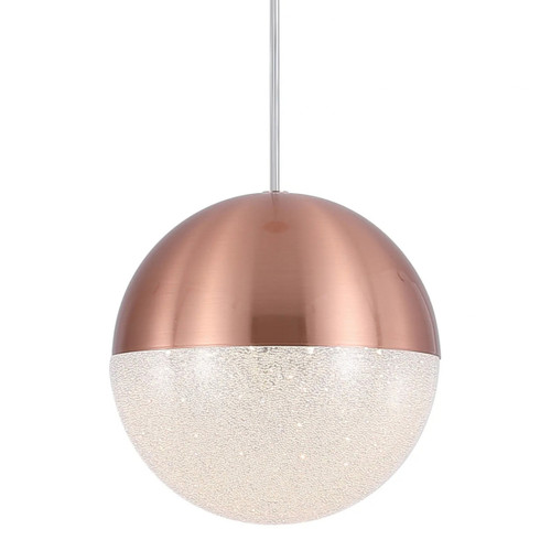 Eun Polished Copper Tricolour LED Solo Pendant