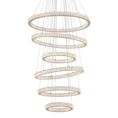Florence Six-Tiered Gold Crystal 3CCT LED Pendant