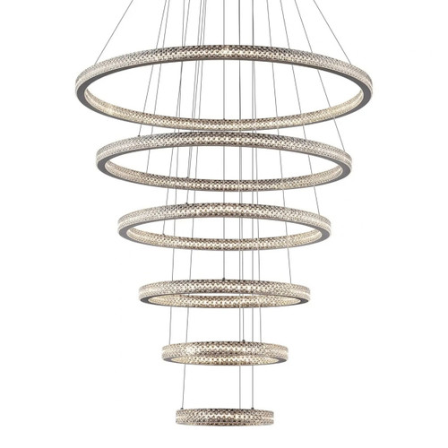 Hailo Six Ring Black 3CCT LED Cluster Chandelier