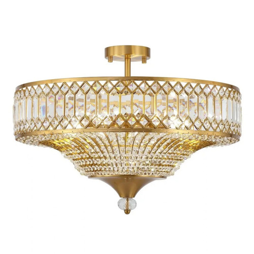 Louis 6 Light Hollywood Regency Ceiling Light - Gold