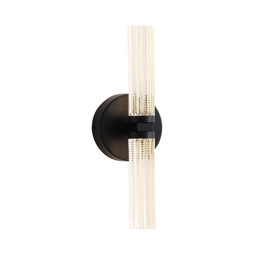 Mila Twin Light IP54 LED Wall Light - Matt Black