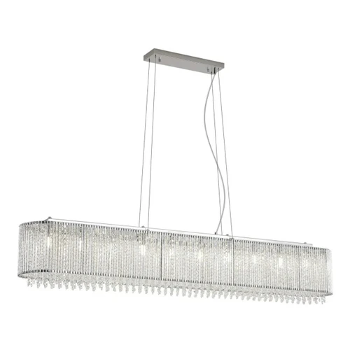 Mistral 10 Light Long Oval Chrome Pendant