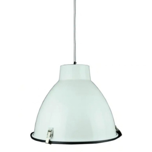 Orion Brushed White Bell Metal Pendant Light