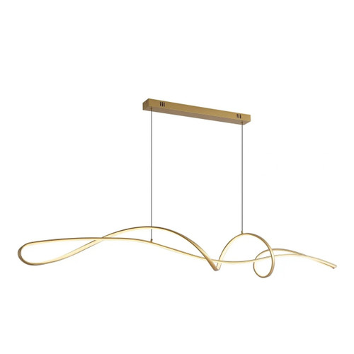 Livia Abstract Contemporary 3CCT LED Pendant - Matt Gold