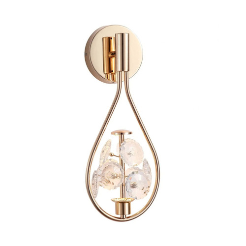 Margot Flower Crystals Gold Teardrop LED Wall Light