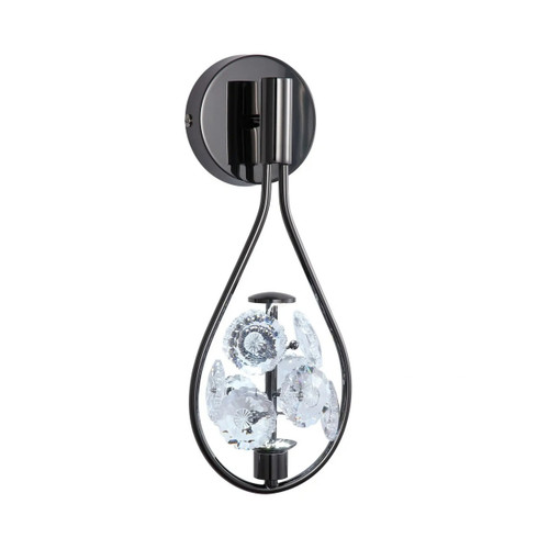 Margot Flower Crystals Gunmetal Teardrop LED Wall Light