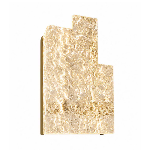 Keith Hammered Glass 3CCT LED Wall Light - Gold