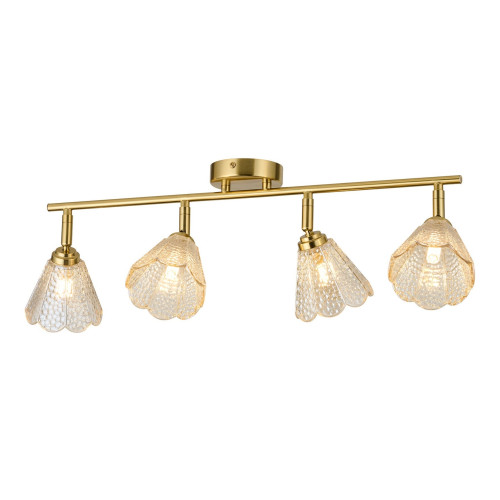 Psychiko 4 Light Brass Bar Ceiling Light - Champagne