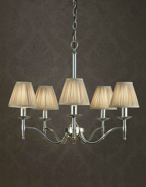 Stanford Grey 5 Light Polished Nickel Chandelier