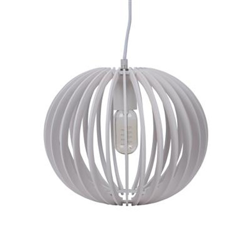 Puffin Timber Pendant Light in White