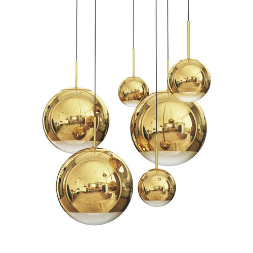 Helmet Gold Ball Pendant Light