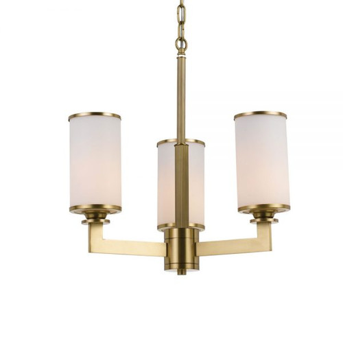 Brass Opal Candle 3 Light Pendant Chandelier