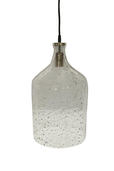 Lustre Glass Flagon Stone Effect Pendant Light - Clear 