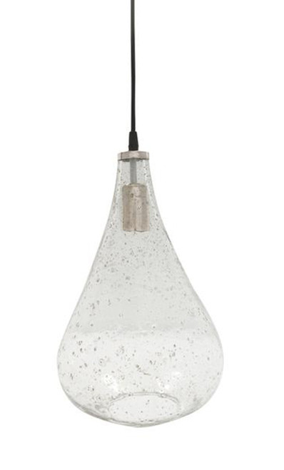 Lustre Glass Teardrop Stone Effect Pendant Light - Clear