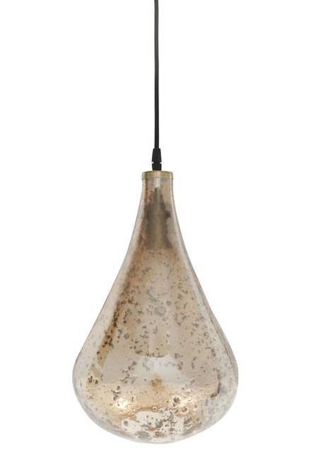 Lustre Glass Teardrop Stone Effect Pendant Light - Gold