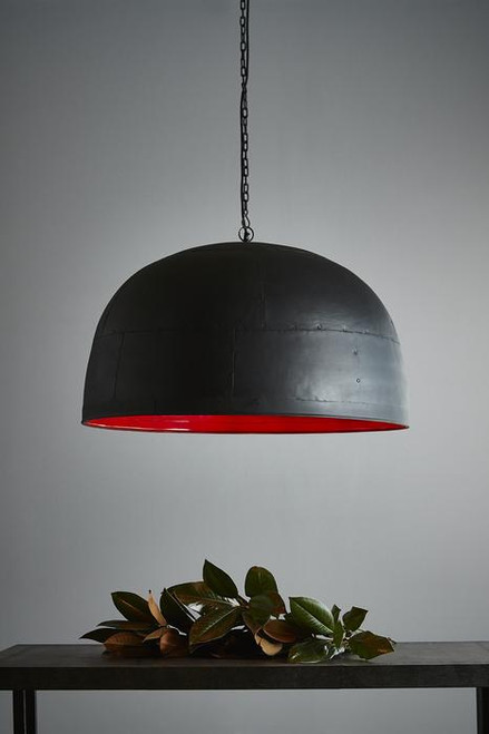 Noir Large Black Label Red Pendant Light - Zest Lighting