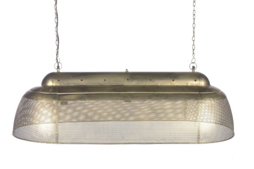 River Long Linear Brass Iron Pendant Light