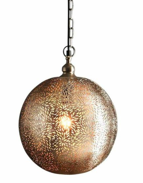 Polaris Perforated Round Ball Pendant Light