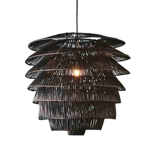 Canya Rattan Black Pendant Light