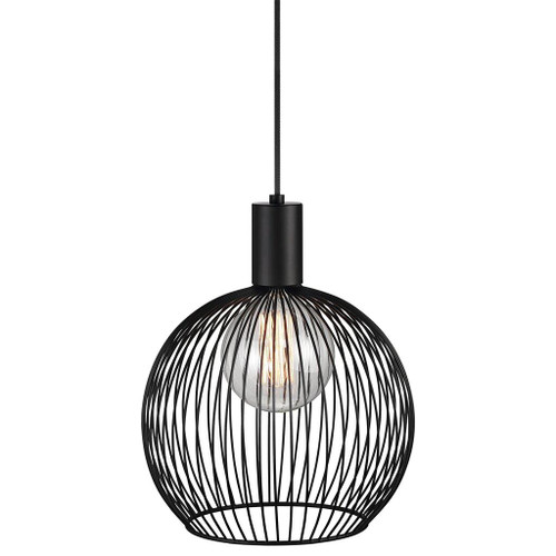 Small - Aver Round Black Pendant Light