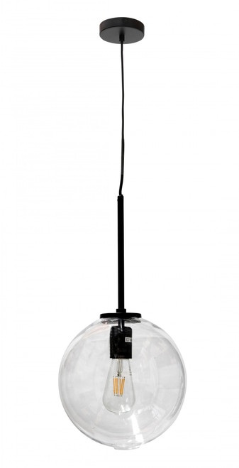 Bastion Black Round Glass Pendant Light 