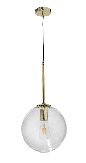 Bastion Gold Round Glass Pendant Light