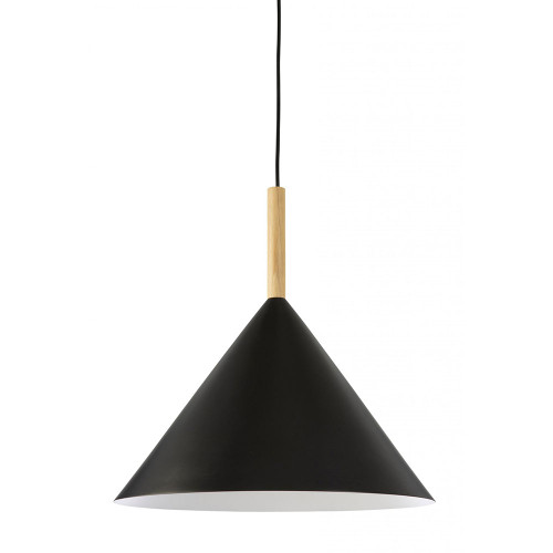 Nordic Black Wood Rod Cone Pendant Light