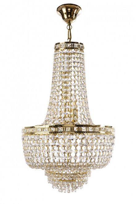 Imperio 6 Light Italian Crystal Gold Chandelier