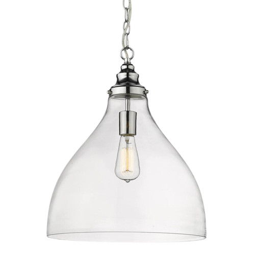 Keys Clear Glass Chain Pendant Light - Chrome-Large-1