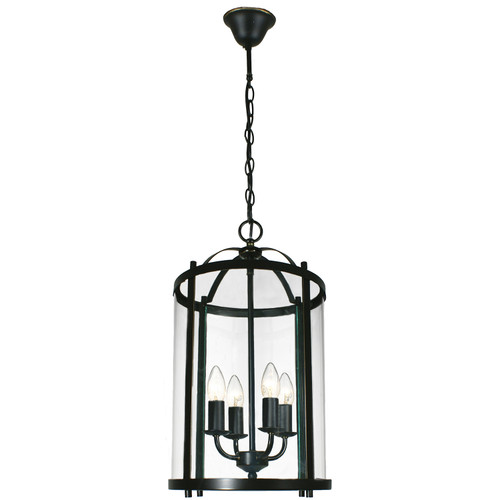 Manor 4 Light Bronze Lantern Pendant Light