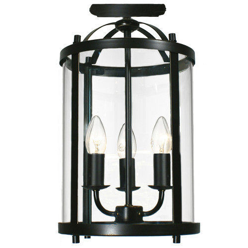 Manor 3 Light Bronze Close to Ceiling Lantern