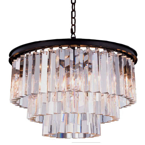 Ode Cascade Bronze Crystal Pendant Chandelier