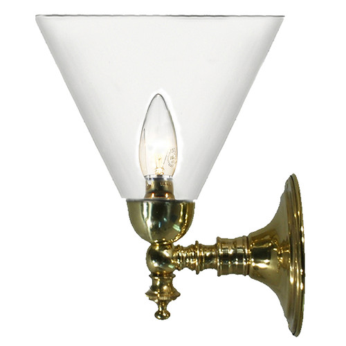 Koscina Cone Clear Glass Wall Light - Polished Brass