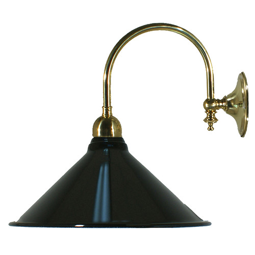 Luke Brass Wall Light with Black Edwardian Shade