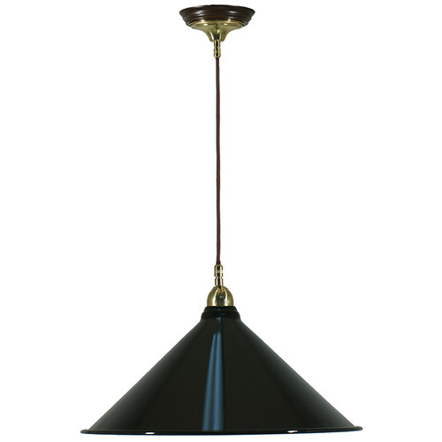 Edwardian Brass Metal Cone Cord Pendant - Black